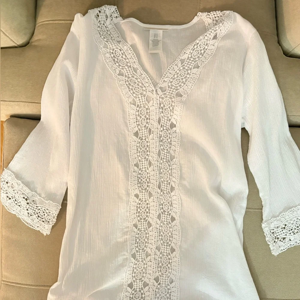 LA BIANCA Bath suit Coverup. Sundress/Bathing Suit cover. Size Medium. A Steal! - Picture 5 of 11